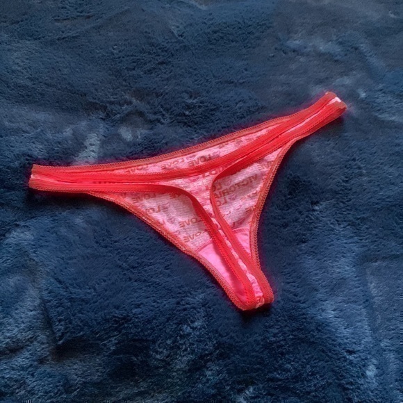 Vintage Pink Victoria’s Secret Mesh Valentine Love Thong Panty NWOT​ - Picture 4 of 7